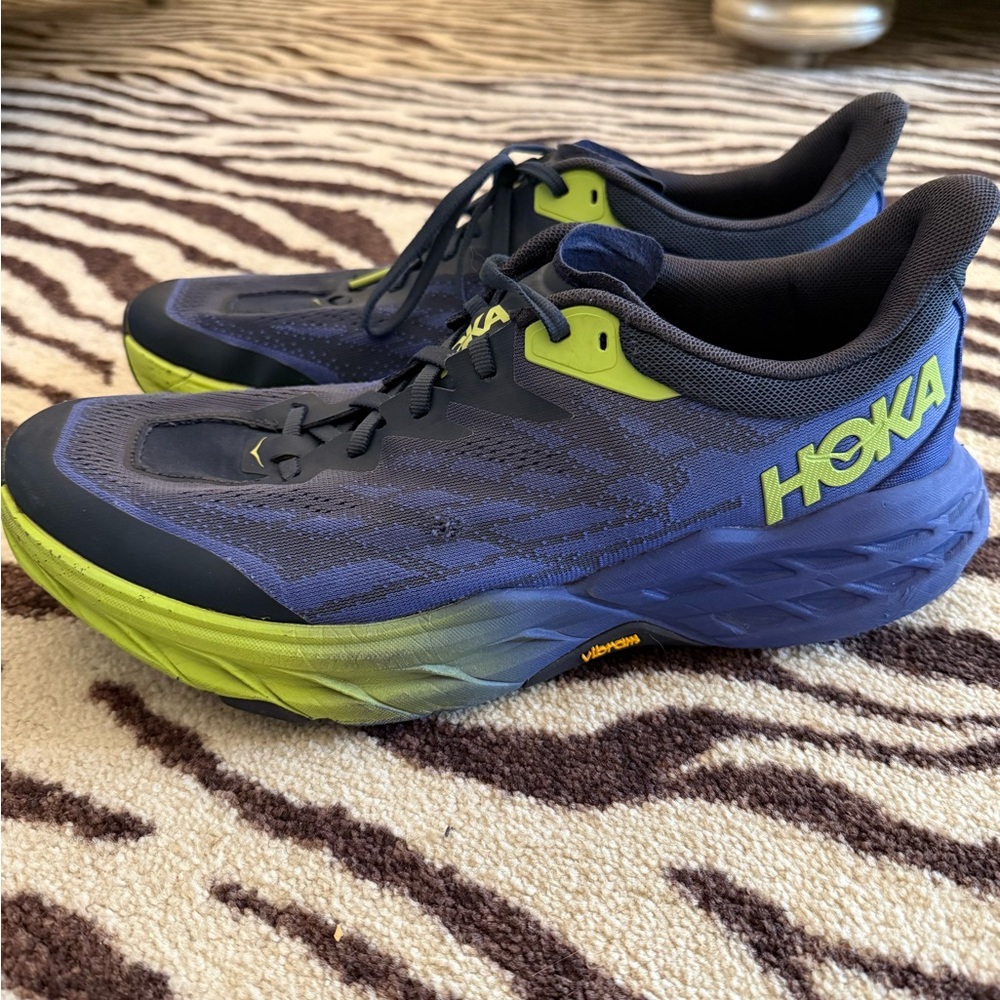 Hoka Navy and Lime Athletic Shoes